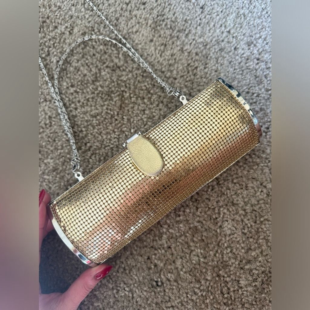 Hype Gold Disco Ball Cylinder Chain Purse